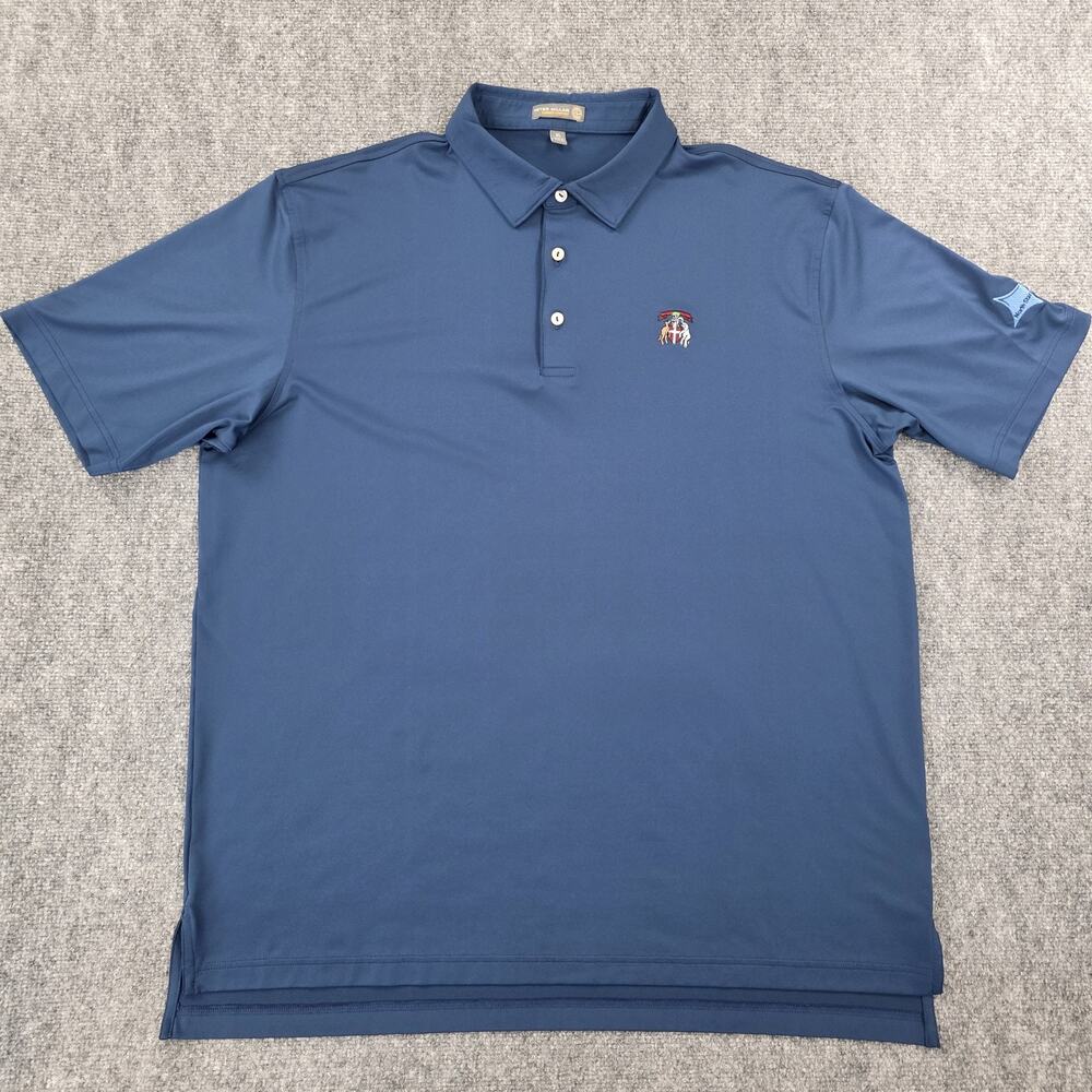 Peter Millar Shirt Mens XL Blue Summer Comfort Polo North Star BlueScope Golf